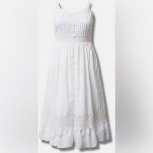 Gently Used - Torrid Midi Voile Stripe Lace Sleeveless Dress - Size 3 (22/24)